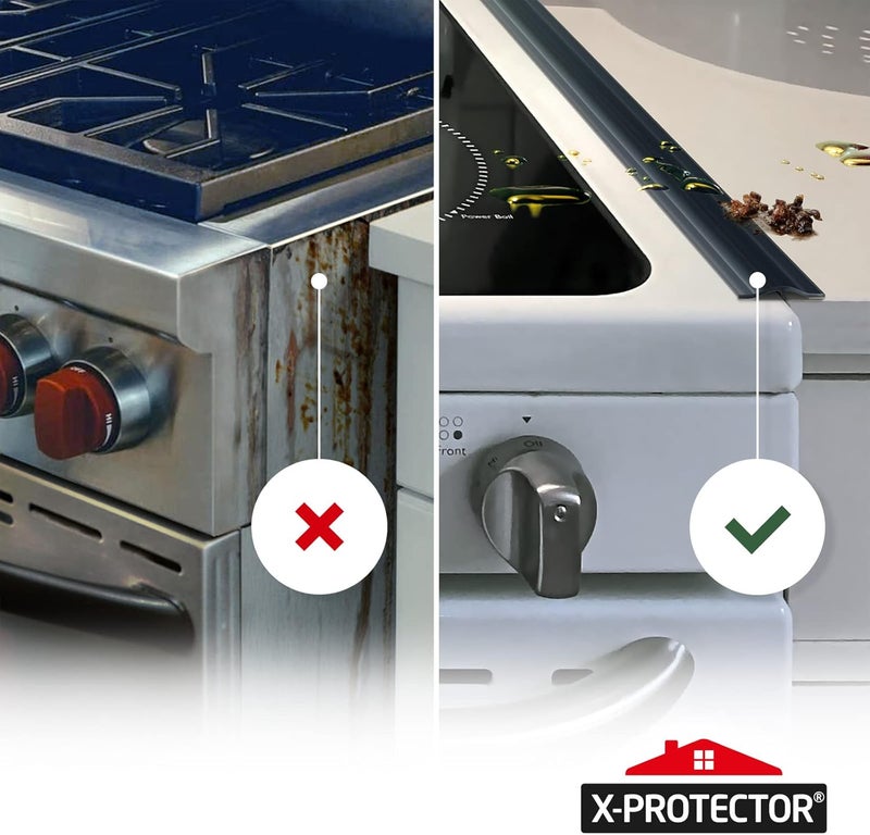 X-Protector Silicone Stove Gap Cover – 50” x 1" Guard Between Stove and Counter – Self-Adhesive Premium Counter Gap Filler – Heat Resistant Oven Counter Gap Protector – Silicone Stove Top Spill Guard - Image 2